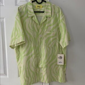 Duvin Light Green Zebra Pattern Shirt
